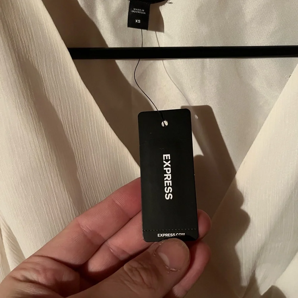 Express Ivory Wrap Blouse - Picture 5 of 6